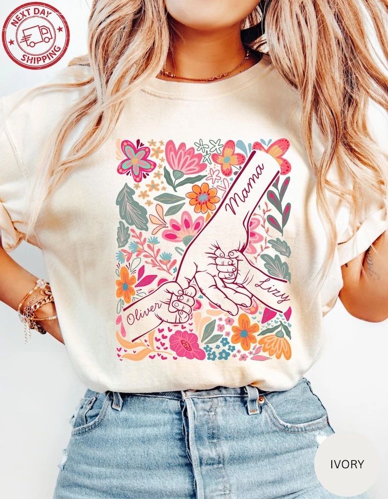 Boho Flower Custom Mom Comfort Tee Unisex , , , Long Sleeve Tee