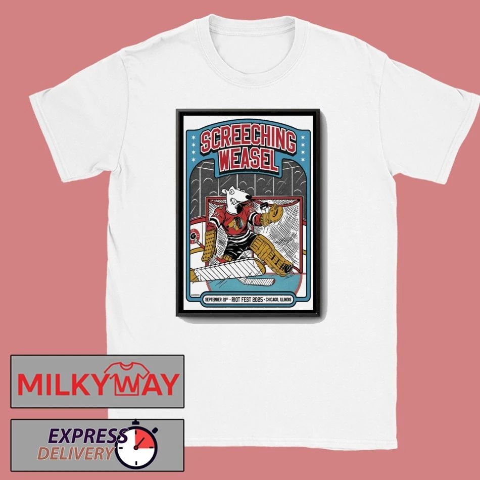 Screeching Weasel Sept 21 2025 Chicago Illinois Poster shirt Unisex , , , Long Sleeve Tee