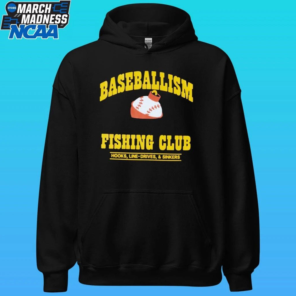 Baseballism Fishing Club Hooks Line Drives And Sinkers Shirt Unisex , , , Long Sleeve Tee