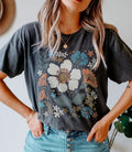 Boho Floral Wildflowers Muted Comfort Tee Unisex , , , Long Sleeve Tee