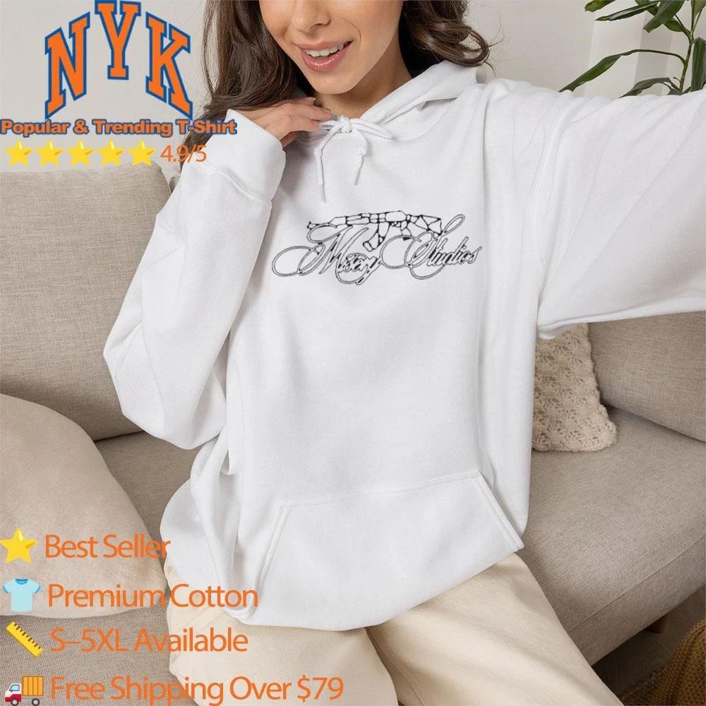 Misery Studios Cursive Script Typography With Broken AK47 Rifle Graphic Shirt