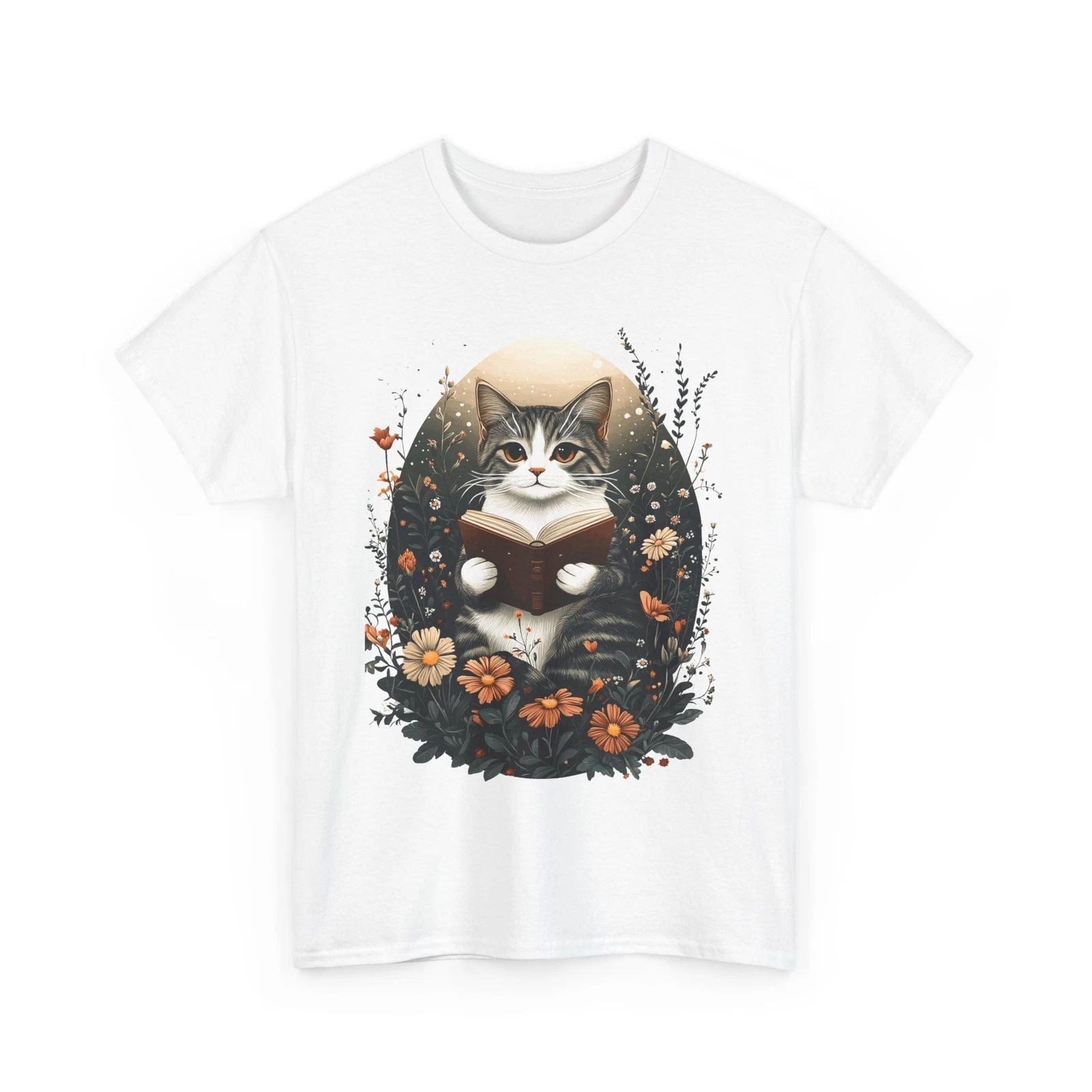 Book Lover | Funny Reading Shirt | Cat Reading a Book Boho Unisex , , , Long Sleeve Tee