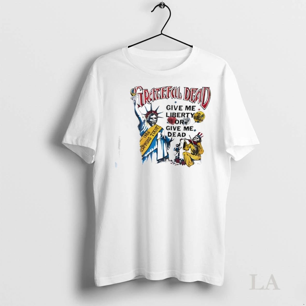 Original Grateful Dead 1986 Spring Tour Give Me Liberty Or Give Me Dead Lot Ladies Unisex , , , Long Sleeve Tee