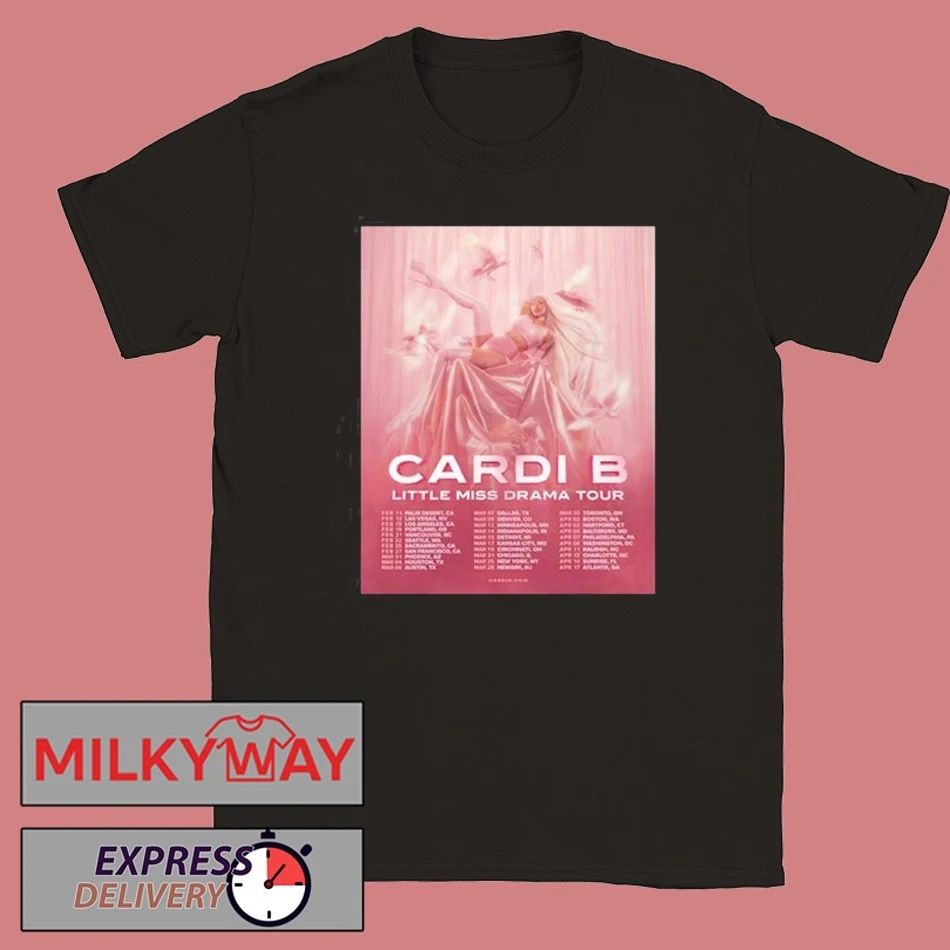 Cardi B Little Miss Drama Tour 2026 Schedule Tour Dates shirt Unisex , , , Long Sleeve Tee