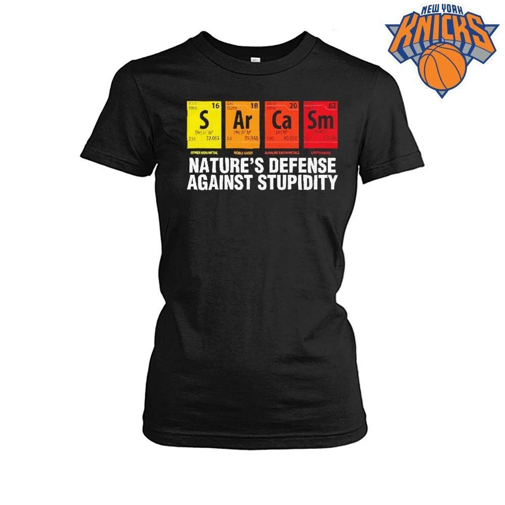 Sarcasm Natures Defense Against Stupidity Periodic Table Science Chemistry Shirt