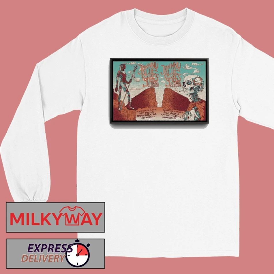 Johnny Blue Skies Red Rock Amphitheatre Poster shirt Unisex , , , Long Sleeve Tee