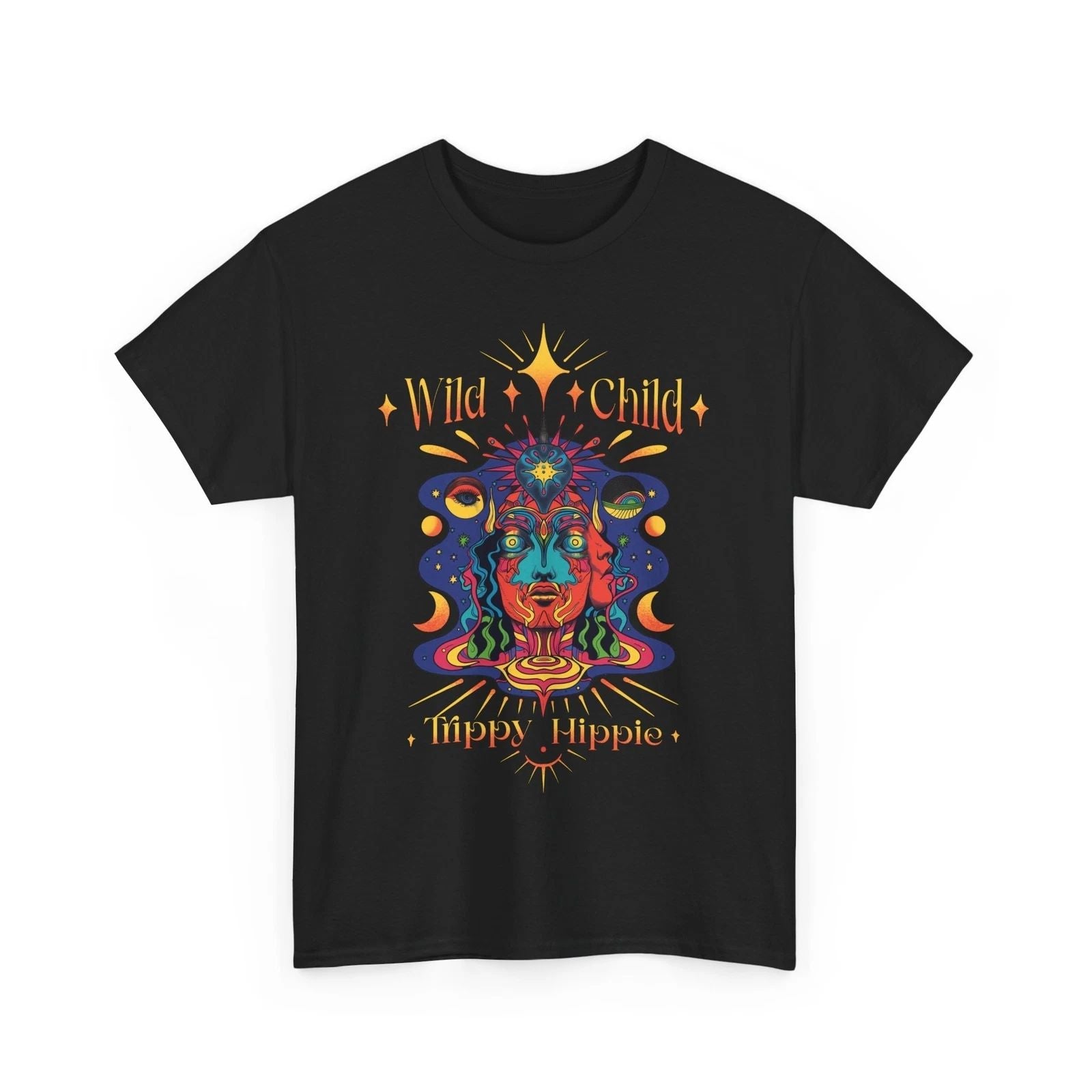 Wild Child Trippy Hippie | Hippie Good Vibes Tee | Boho Summer Shirt Unisex , , , Long Sleeve Tee