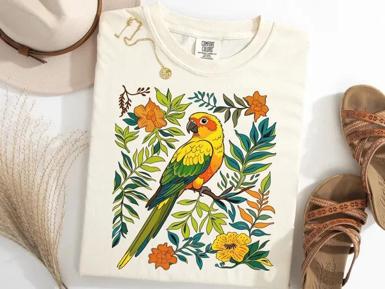 Sun Conure Wildflower Boho Floral Comfort Tee Unisex , , , Long Sleeve Tee