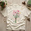 Women's Vintage Flower Boho Graphic Print Soft Cotton Comfort Tee Gift Unisex , , , Long Sleeve Tee