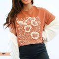 Vintage Pressed Flowers Boho Comfort Tee Shirt Soft Relaxed Fit Unisex , , , Long Sleeve Tee