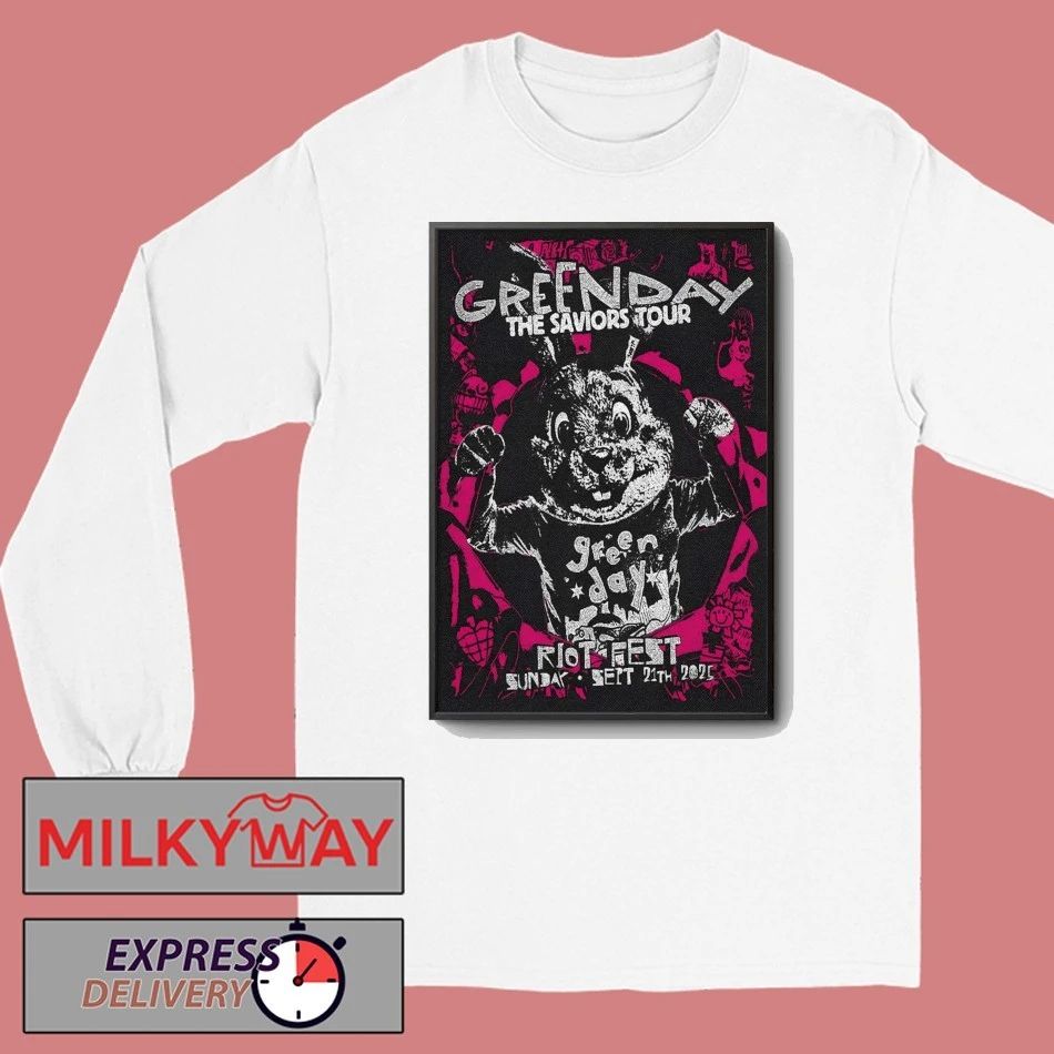 Green Day Riot Fest Sep 21 2025 In Chicago IL Poster shirt Unisex , , , Long Sleeve Tee