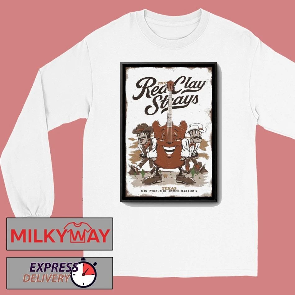 The Red Clay Strays Sept 28 2025 Austin Texas Poster shirt Unisex , , , Long Sleeve Tee