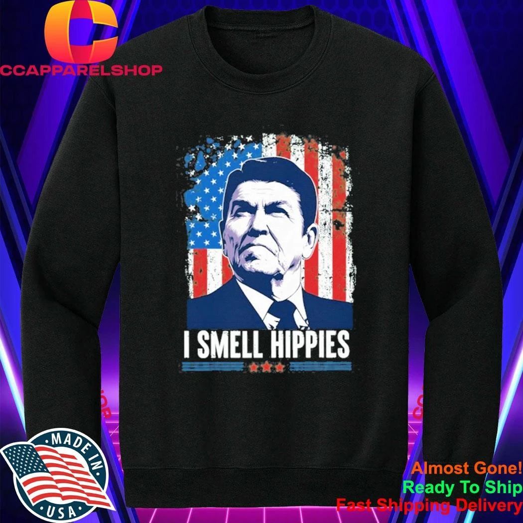 Ronald Reagan I Smell Hippies Republican Shirt