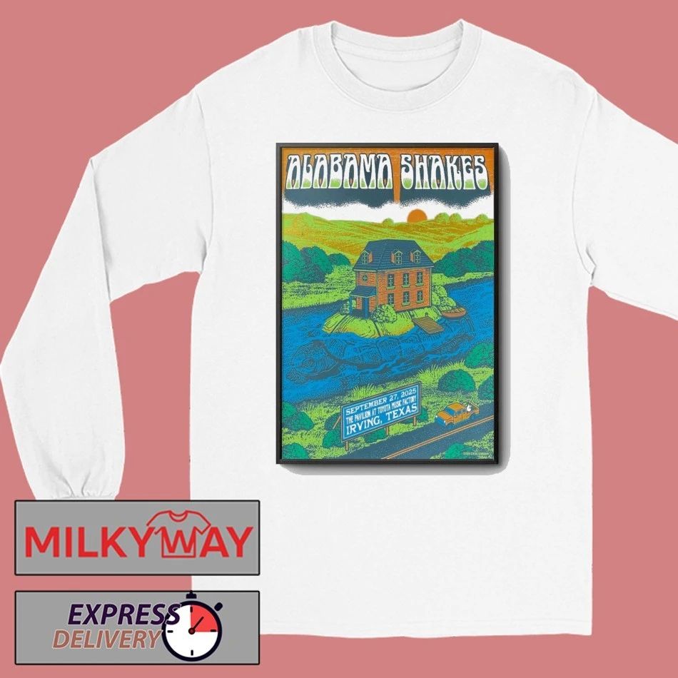 Alabama Shakes Sept 27 2025 Toyota Music Factory Irving, TX Poster shirt Unisex , , , Long Sleeve Tee