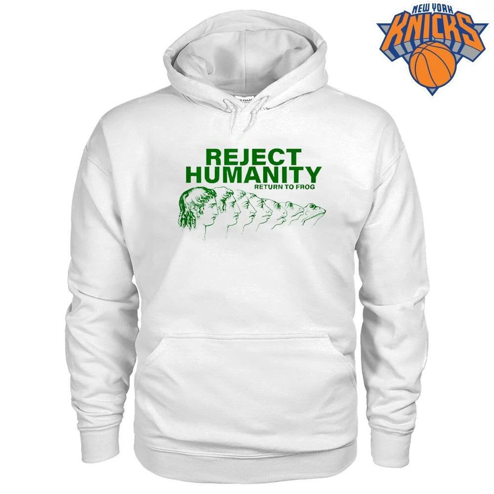 Funny Reject Humanity Return To Frog Reverse Evolution Meme Graphic Shirt