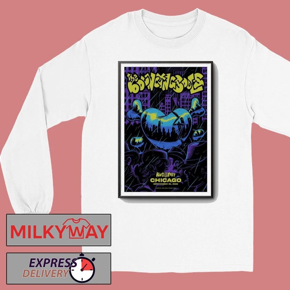 The Bouncing Souls September 21, 2025 Riot Fest. Chicago, IL Poster shirt Unisex , , , Long Sleeve Tee