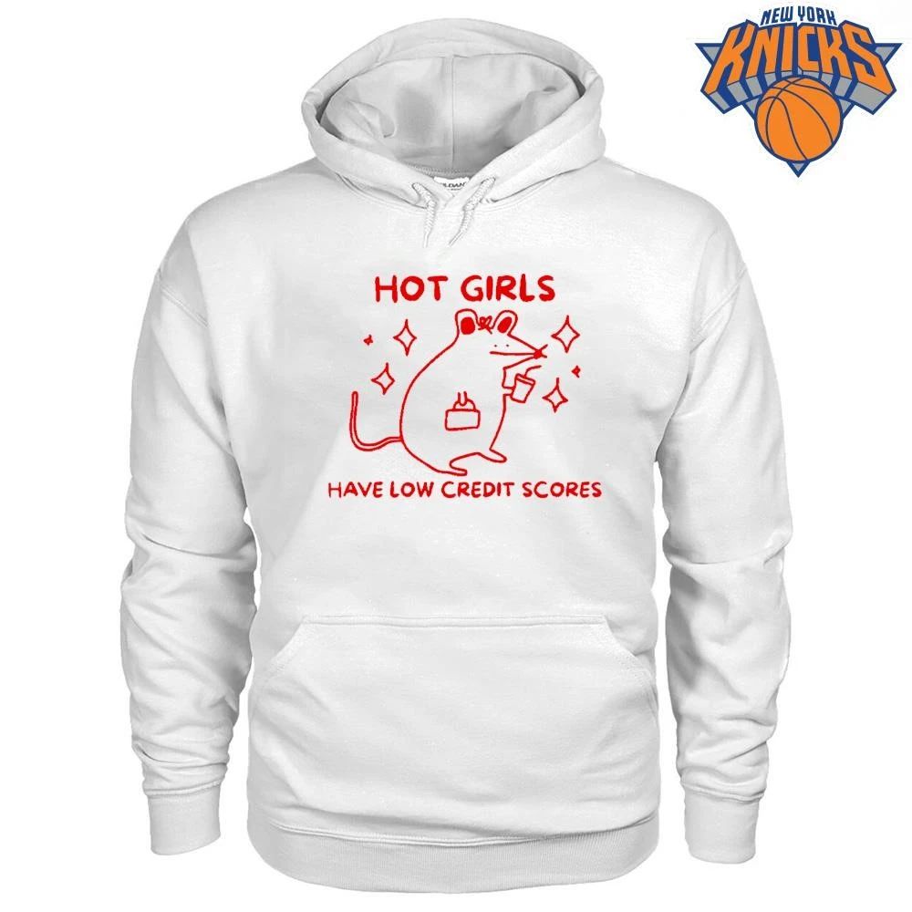 Girls Have Low Credit Scores Funny Rat Meme Sparkles Graphic Shirt