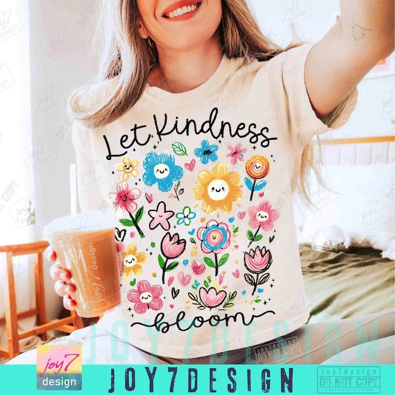 Let Kindness Bloom Boho Kindness Women's Unisex , , , Long Sleeve Tee