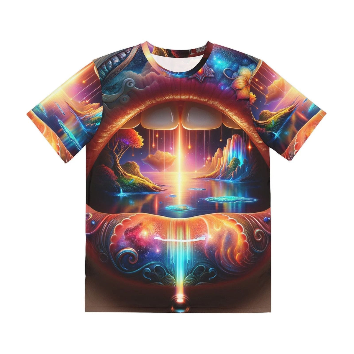All Over Print T Shirt Surreal Open Lips Fantasy Artwork Unisex , , , Long Sleeve Tee