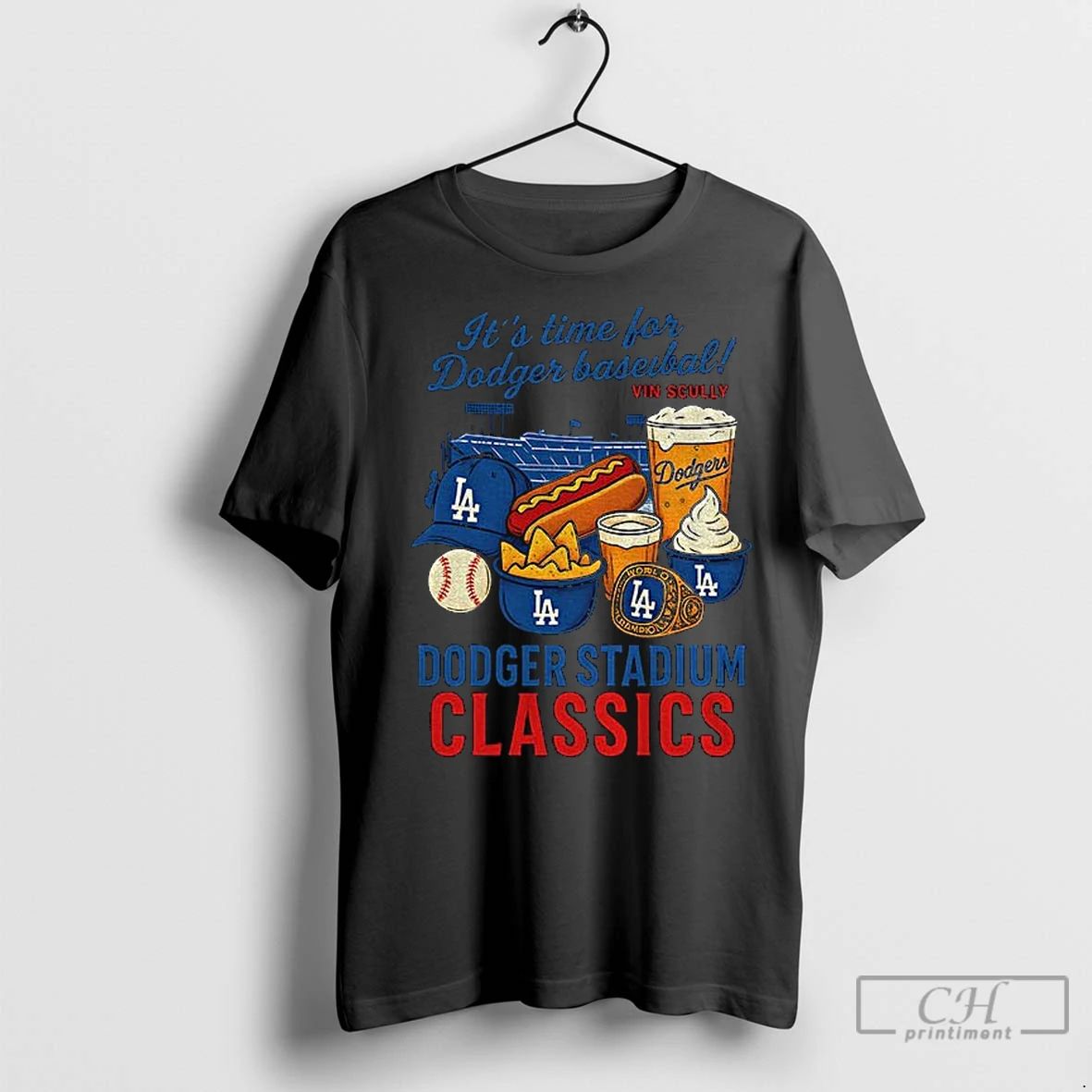 Los Angeles Dodger Food Time Dodger Baseball Dodger Stadium Classics Mlb Tee (1)