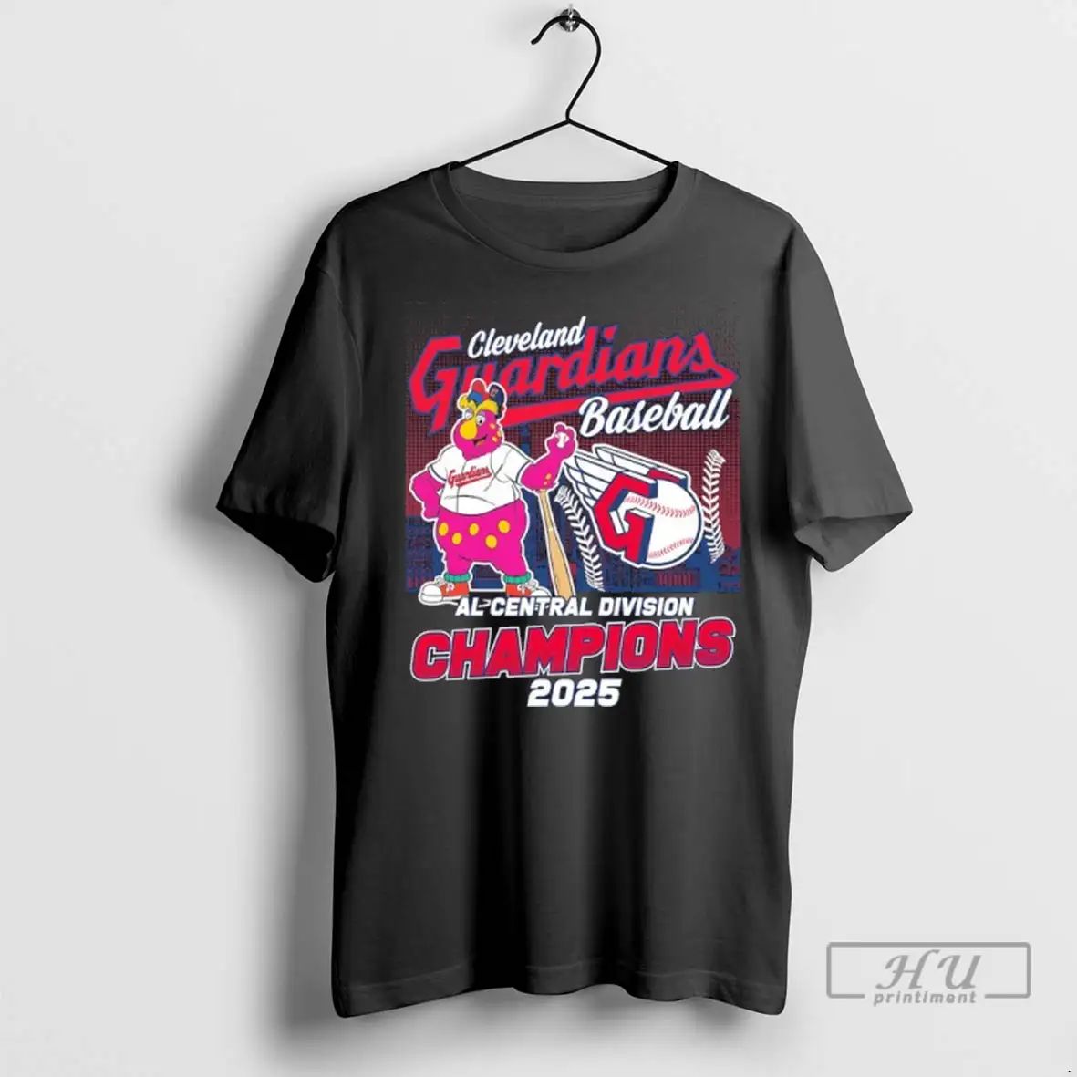 Officials Cleveland Guardians Mascot 2025 Al Central Division Champions T Shirts Unisex , , , Long Sleeve Tee