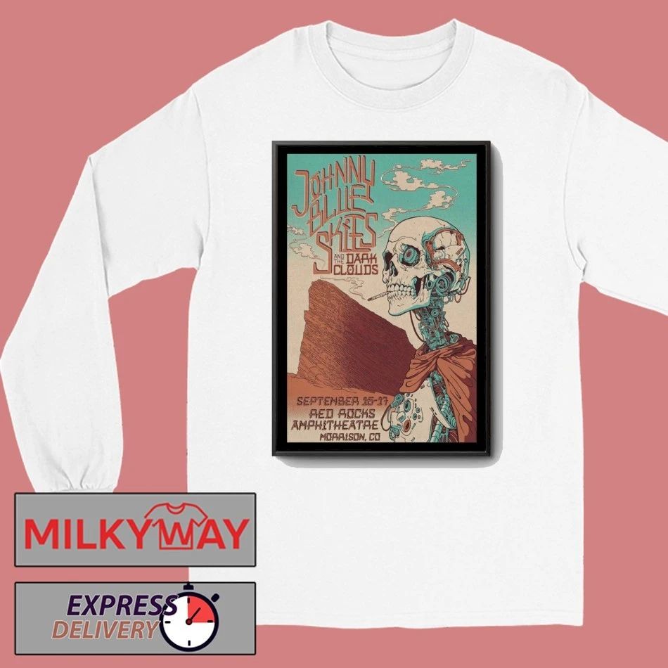 Johnny Blue Skies Concert Red Rocks Morrison, CO September 17, 2025 Poster shirt Unisex , , , Long Sleeve Tee