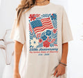USA 250th Anniversary Shirt 4th Of July Tee Boho Floral America Unisex , , , Long Sleeve Tee
