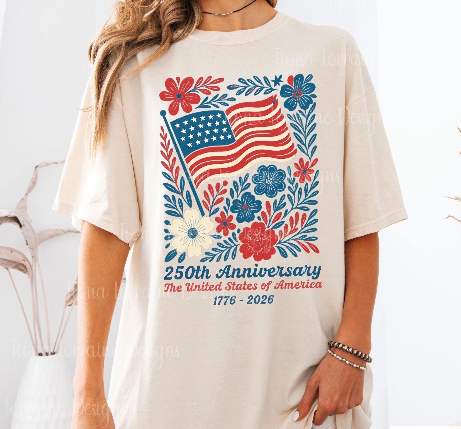 USA 250th Anniversary Shirt 4th Of July Tee Boho Floral America Unisex , , , Long Sleeve Tee