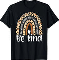 Be Kind Boho Leopard Rainbow Kindness Inspirational Cute Unisex , , , Long Sleeve Tee