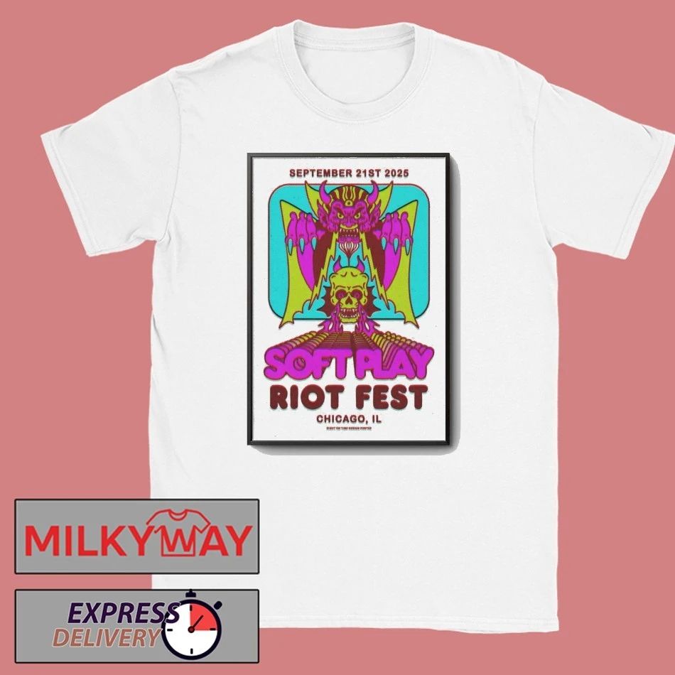 Soft Play September 21, 2025 Riot Fest in Chicago, IL Poster shirt Unisex , , , Long Sleeve Tee