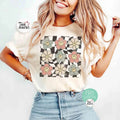 Boho Happy Flowers Shirt Comfort Colors Retro Smile Floral Graphic Tee Unisex , , , Long Sleeve Tee