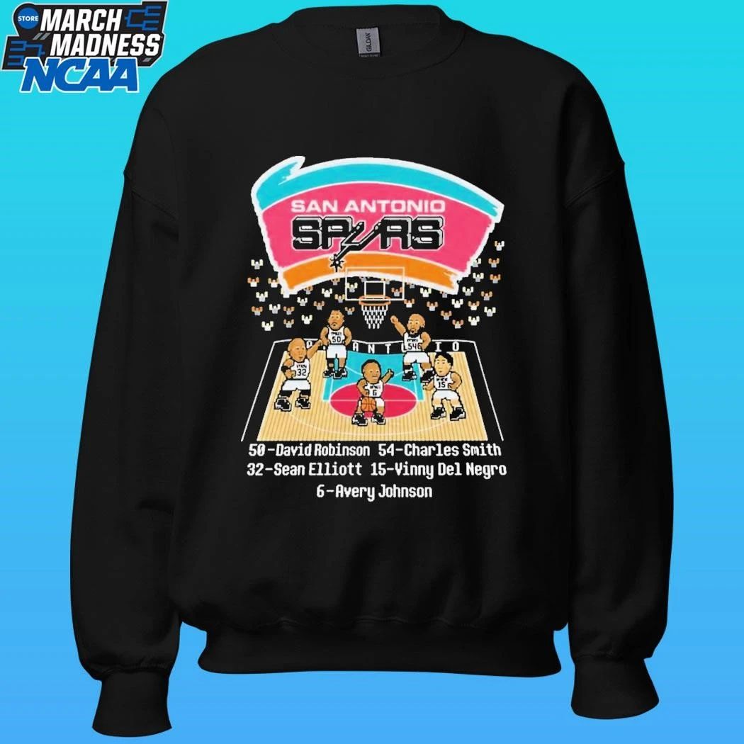 San Antonio Spurs Caricature 8 Bit Shirt Unisex , , , Long Sleeve Tee