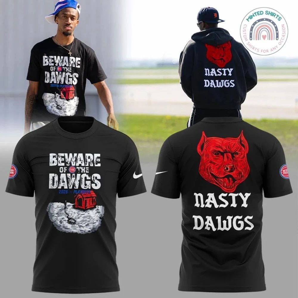 Detroit Pistons BEWARE OF THE DAWGS Edition Unisex , , , Long Sleeve Tee