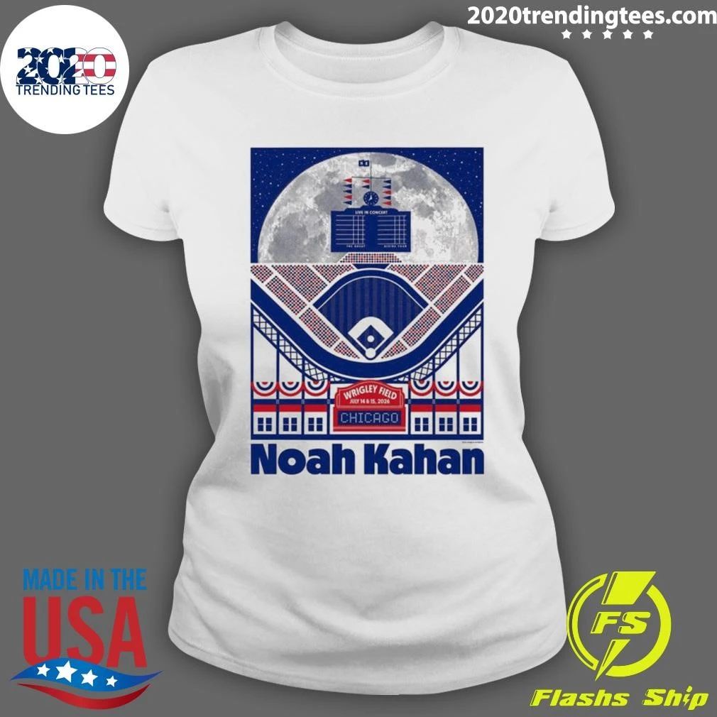 Noah Kahan Live In Chicago At Wrigley Field On July 14, 15 2026 Baseball Tee Shirt