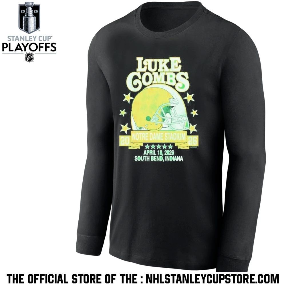Luke Combs South Bend Indiana 2026 Tour Merch Tee At Notre Dame Stadium April 18 2026 Notre Dame Fighting Irish Helmet Shirt