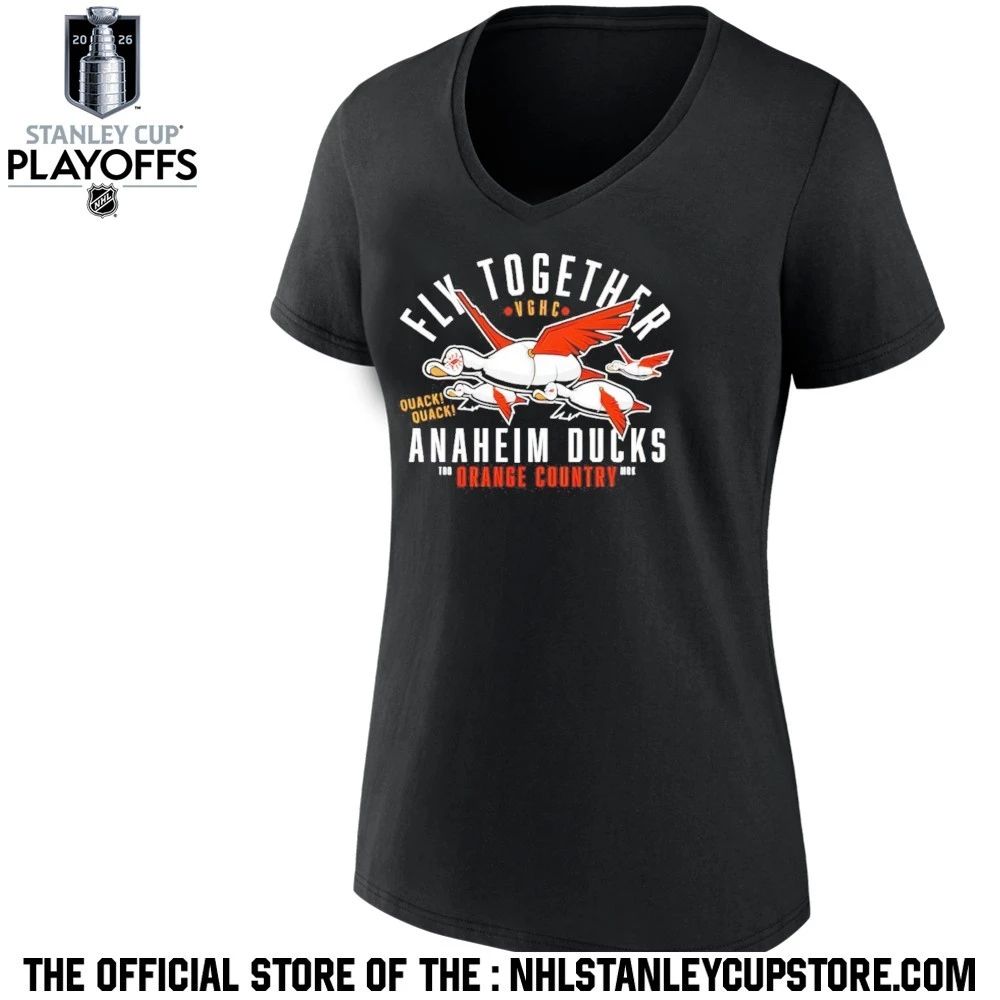 Anaheim Ducks Fly Together Orange County Hockey Quack Quack Shirt Unisex , , , Long Sleeve Tee