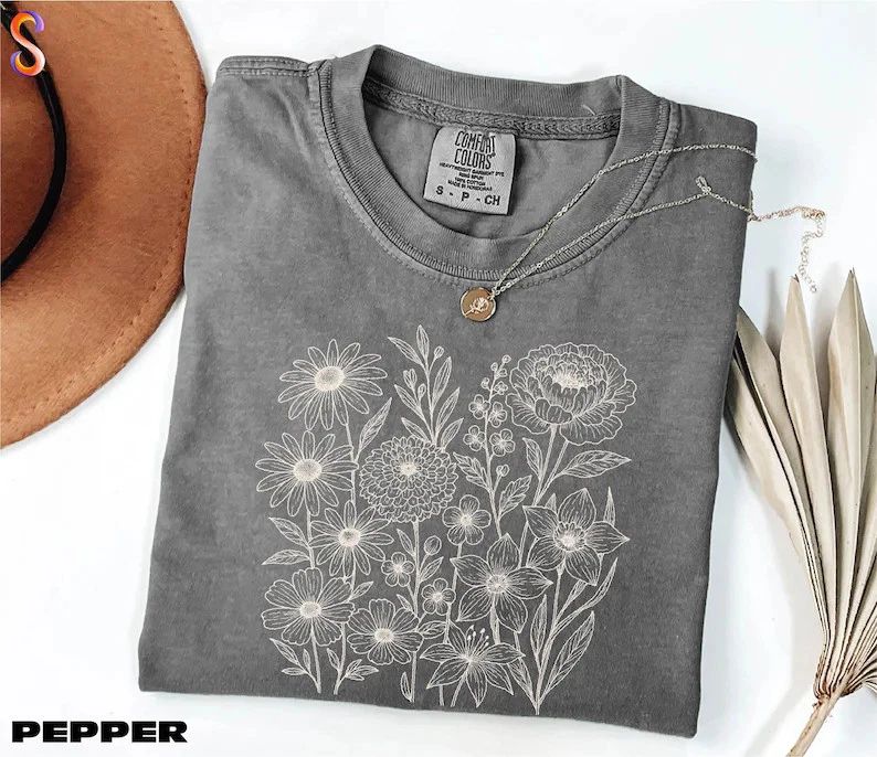 Wildflowers Boho Flower Comfort Tee Unisex , , , Long Sleeve Tee
