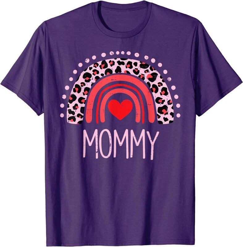 Pink Leopard Boho Rainbow Mommy Quote Mothers Day Unisex Unisex , , , Long Sleeve Tee