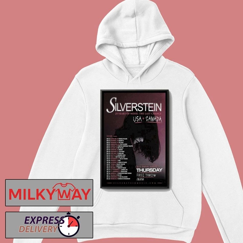 Silverstein Tour America Canada 2025 Poster shirt Unisex , , , Long Sleeve Tee