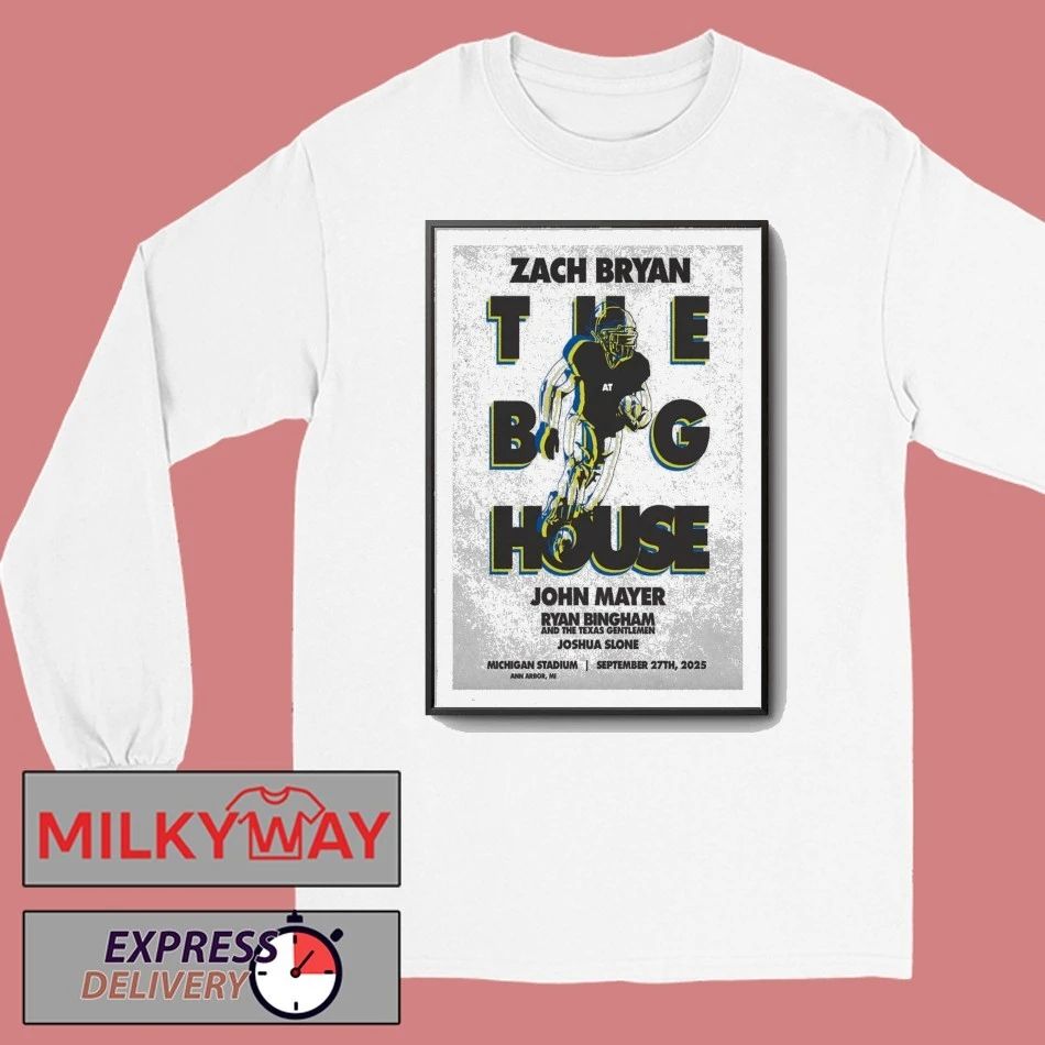 Zach Bryan Sep 27 2025 Michigan Stadium Ann Arbor MI Poster shirt Unisex , , , Long Sleeve Tee