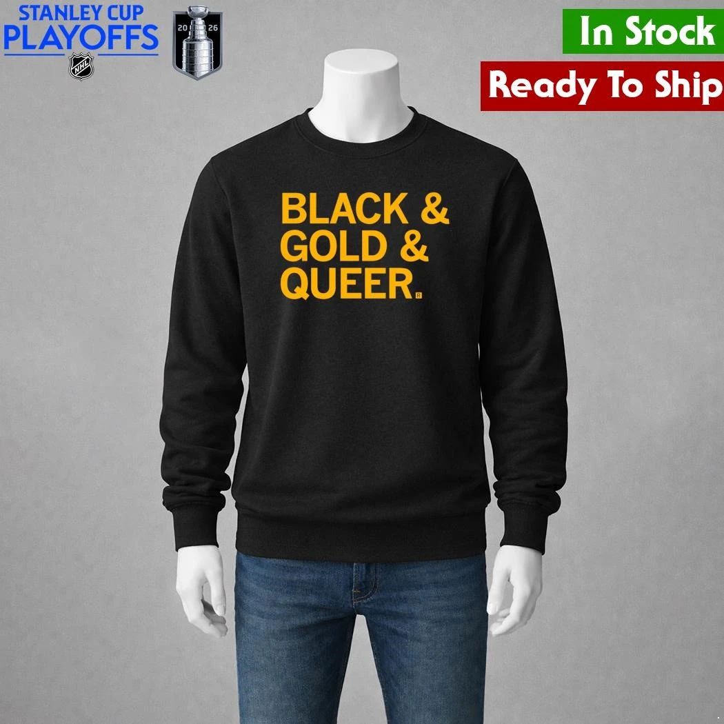 Black & Gold & Queer Shirt Unisex , , , Long Sleeve Tee