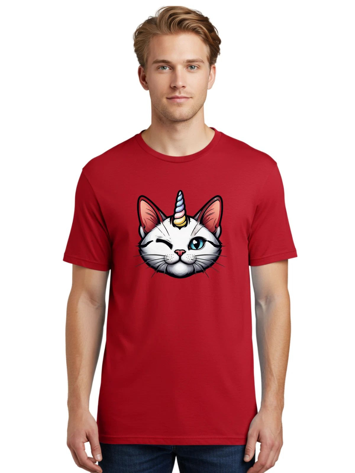 Caticorn-12 Mens Graphic Tee, 100% Cotton, Casual Summer Wear Unisex , , , Long Sleeve Tee