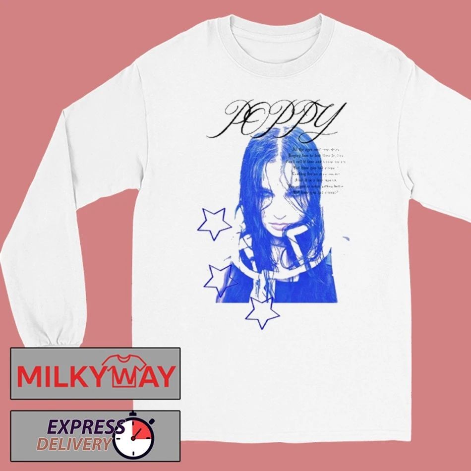 Poppy Blue Pop Shirt Unisex , , , Long Sleeve Tee