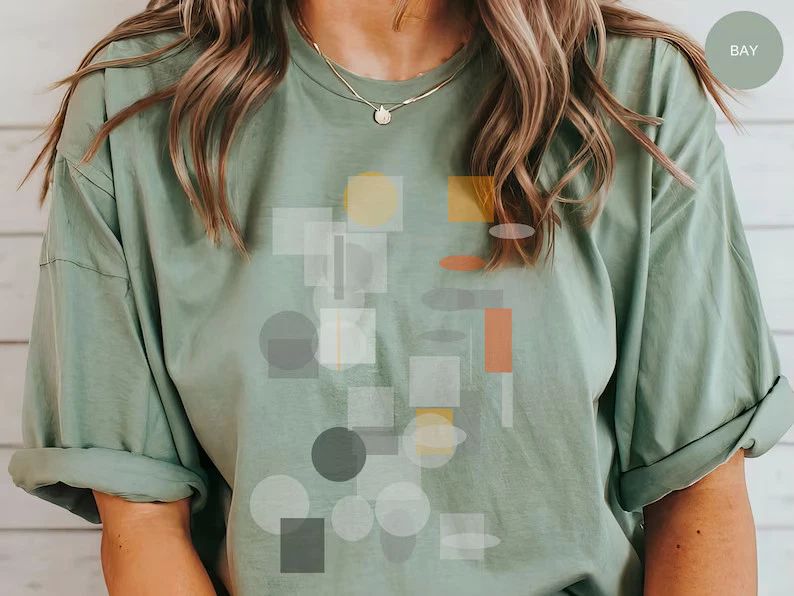 Abstract Geometric Boho Vintage Comfort Tee Soft Relaxed Unisex , , , Long Sleeve Tee