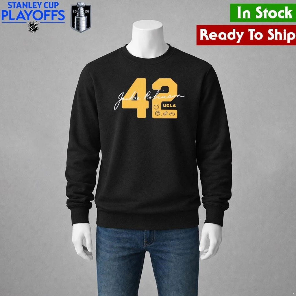 UCLA Jackie Robinson 42 Letterman Shirt Unisex , , , Long Sleeve Tee