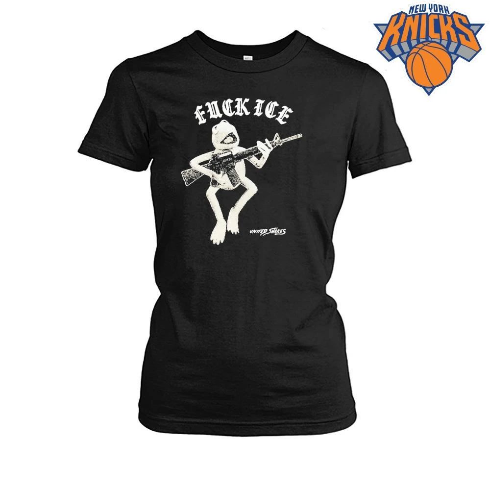 Kermit Frog With Gun Fuck Ice United Snakes Anti Authority Protest Meme Graphic Shirt
