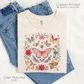Watercolor Flowers Butterfly Boho Comfort Tee Shirt Women Men Unisex , , , Long Sleeve Tee