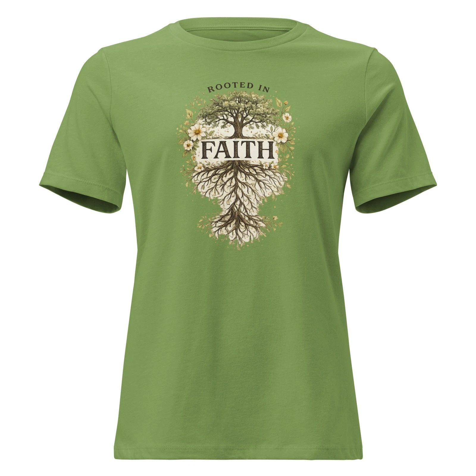 Rooted in Faith – Boho Christian Tree Graphic Tee, Women's Relaxed Unisex , , , Long Sleeve Tee