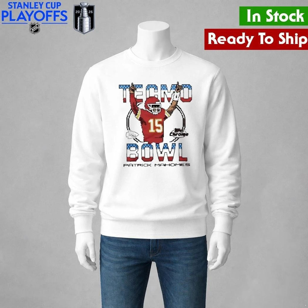 Topps Chrome x Tecmo Bowl Kansas City Chiefs Patrick Mahomes Shirt Unisex , , , Long Sleeve Tee