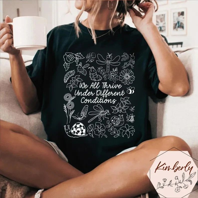We All Thrive Under Different Conditions Boho Unisex , , , Long Sleeve Tee